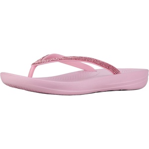 FitFlop Womens iQushion Sparkle Ergonomic Flip Flops for Walking, Lightweight Waterproof Cushioned Thong Sandals for Women with Non Slip Bottom and Arch Support | Lightweight Waterproof Walking Sandals w/Cushioned Comfort & Arch Support(Pink Nectar)